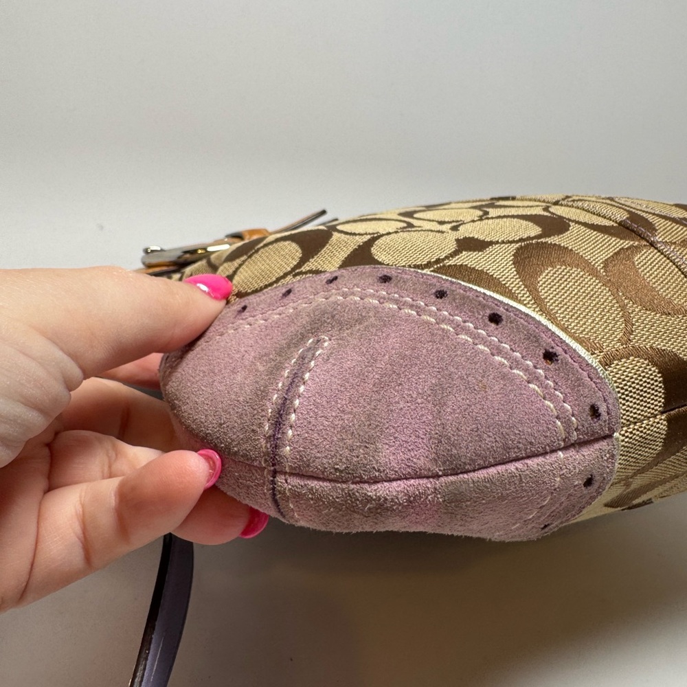 Vintage Coach SoHo Slim Duffle Shoulder Bag/Crossbody #1486 Purple Suede Y2K - Picture 9 of 14